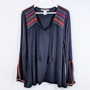 American Rag Cie Tassel Semi-Sheer Top